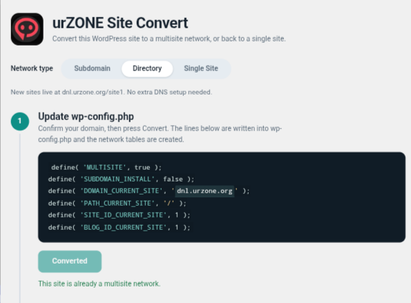 urZONE Site Convert